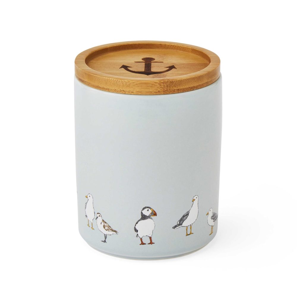 Cooksmart Coastal Birds Ceramic Canister, Medium