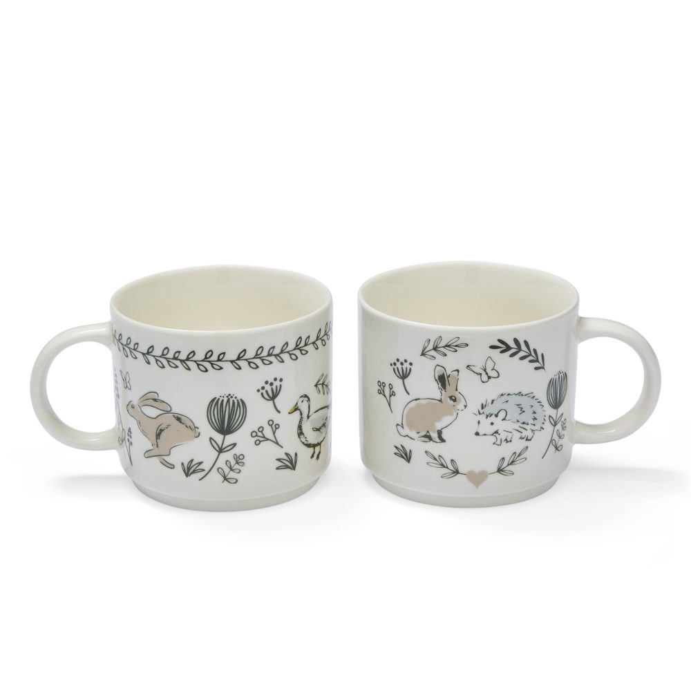 Cooksmart Country Animals Stacking Mug, Hare & Hedgehog
