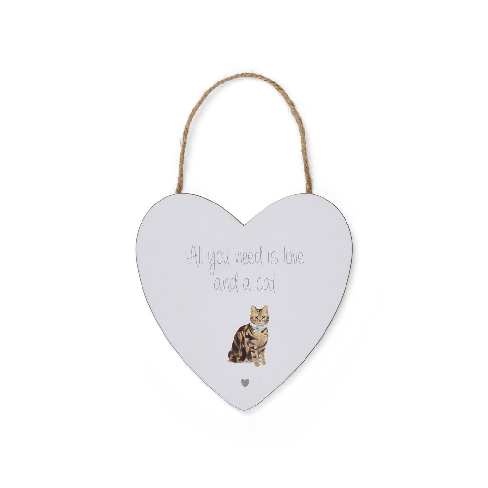 Cooksmart Curious Cats "Love" Heart Plaque