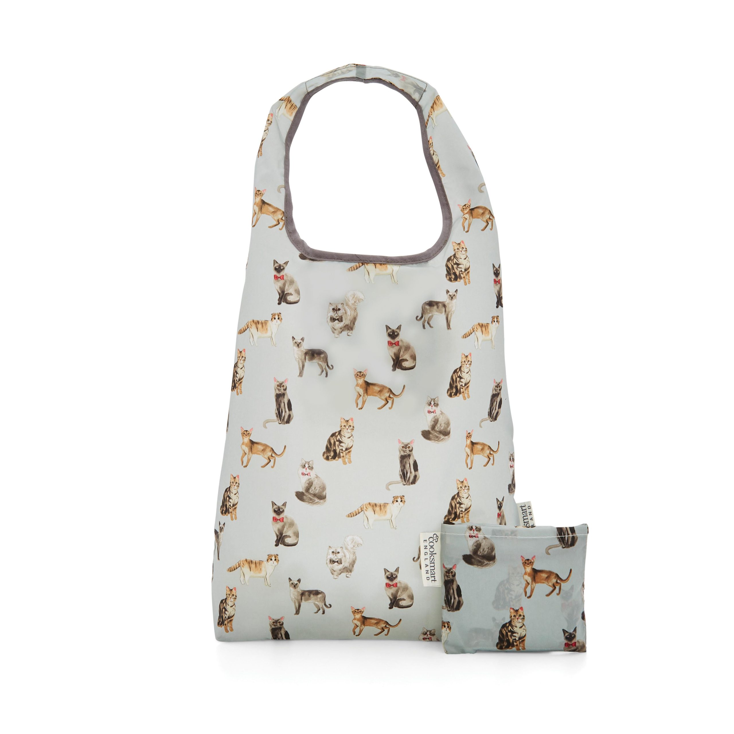 Cooksmart Curious Cats Small Packable Eco Bag 2057 1 Cooksmart Curious Cats Small Packable Eco Bag