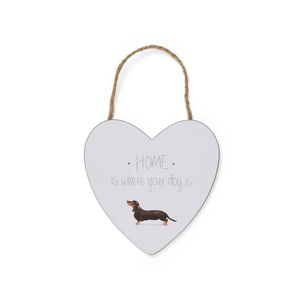 Cooksmart Curious Dogs "Home" Heart Plaque