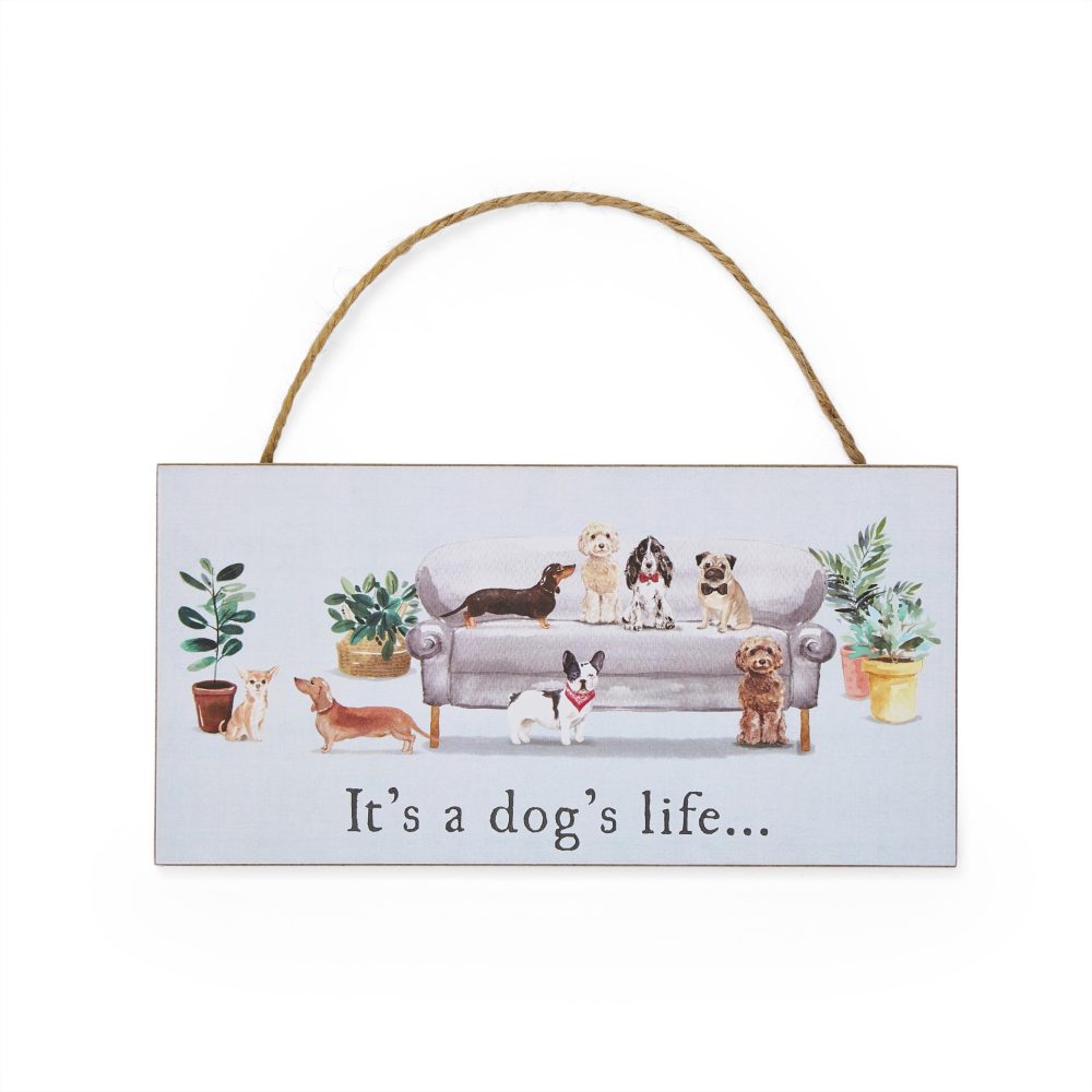 Cooksmart Curious Dogs "Dogs Life" Rectangular Plaque