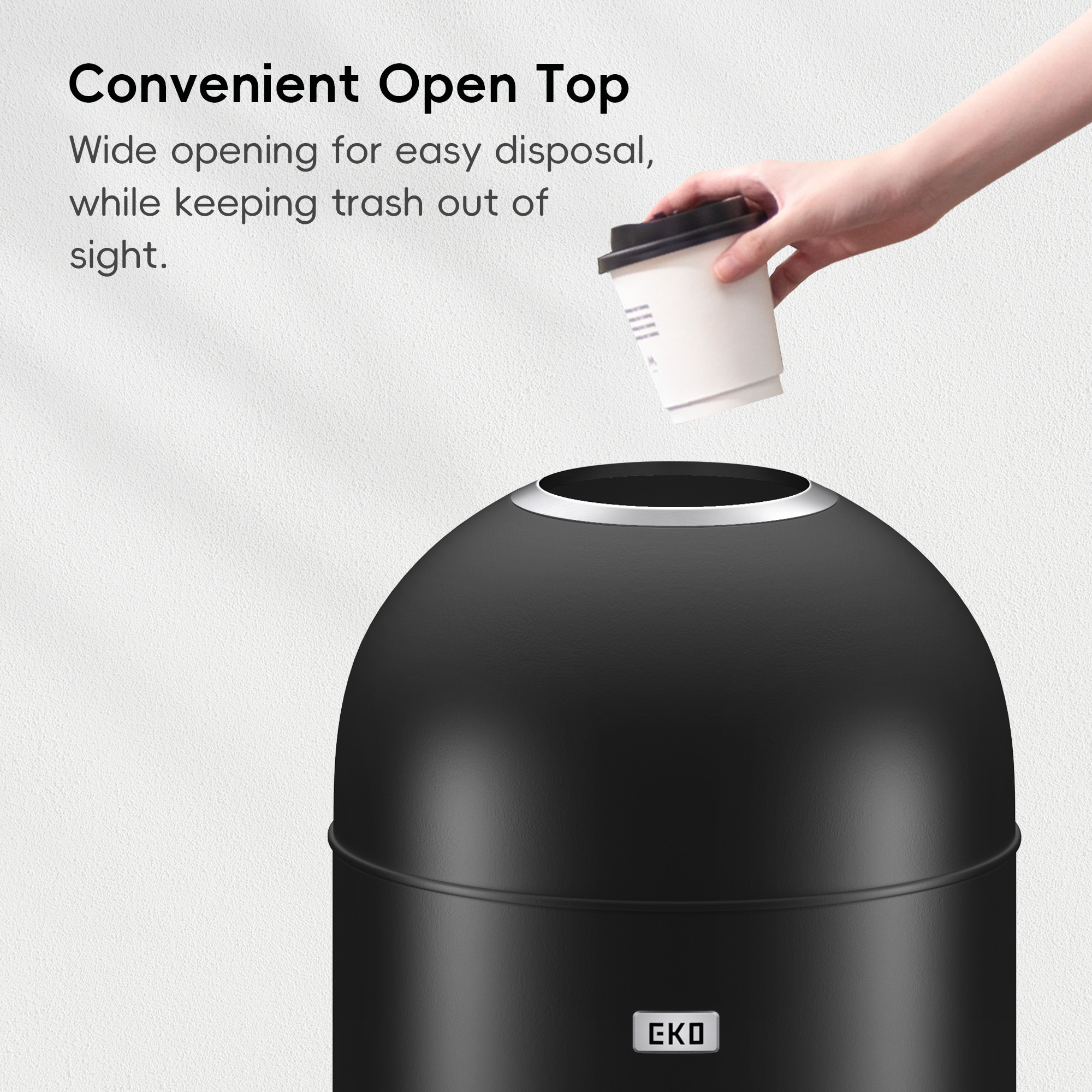 EK9377MT-45L-4 EKO Eternal Commercial Bin 56L, Black