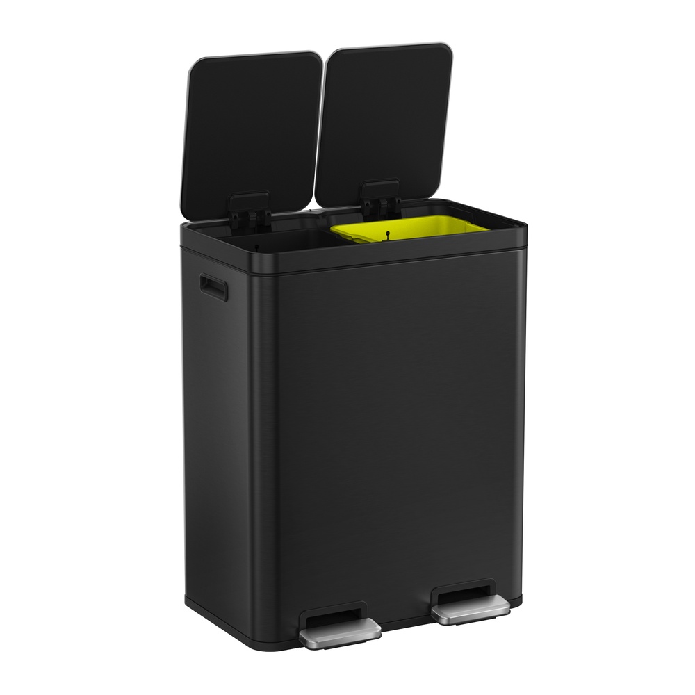EKO Edison Pedal Bin 30L+30L, Stainless Steel