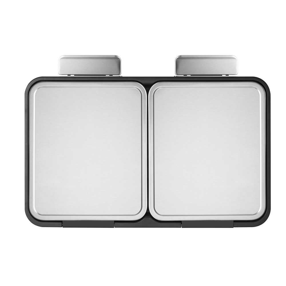 EKO Edison Pedal Bin 30L+30L, Stainless Steel