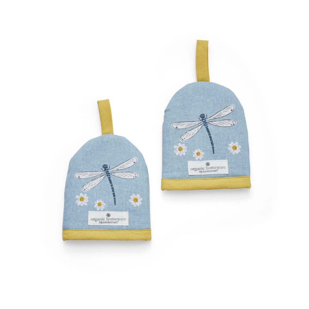 Cooksmart English Meadow Set of 2 Egg Cosies, Organic Cotton