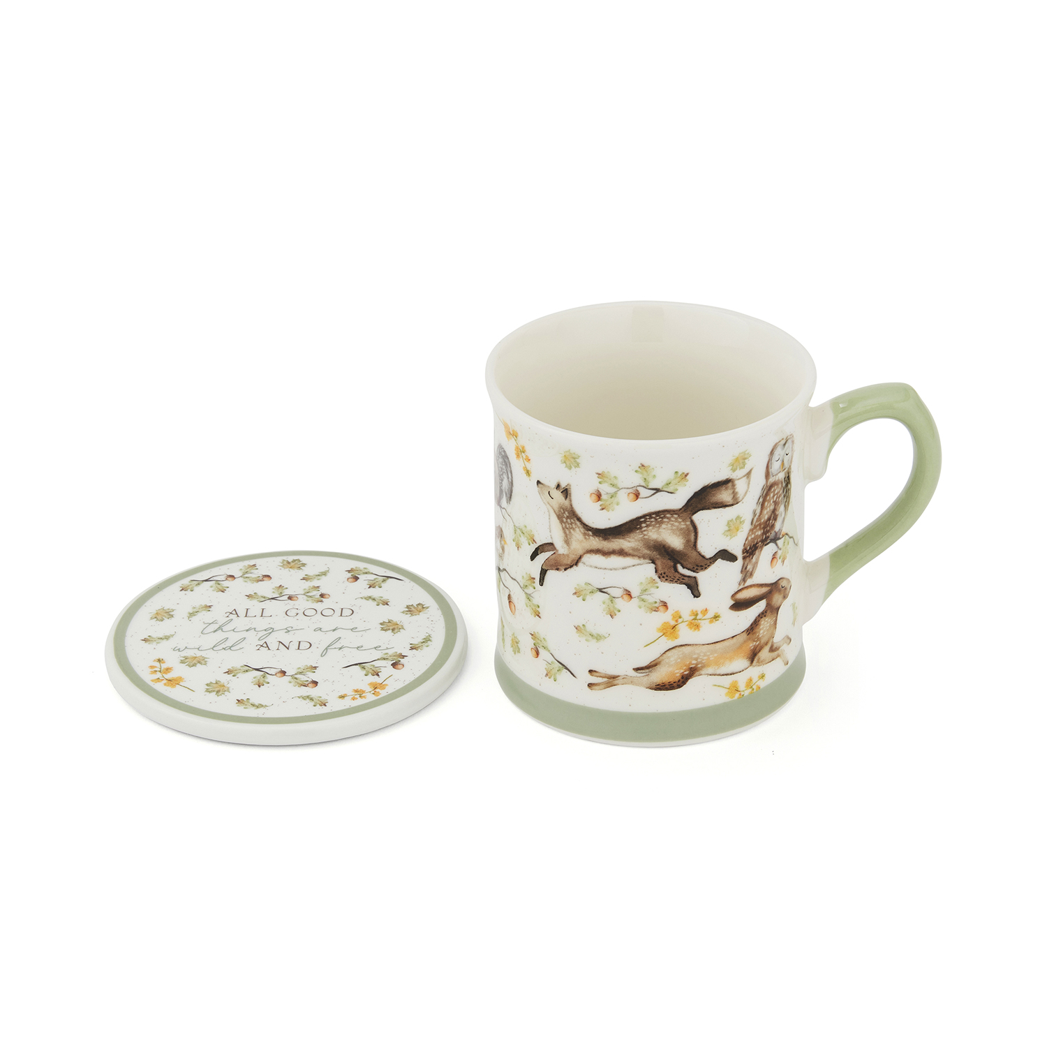 Cooksmart Forest Fable Mug & Coaster set 2715 1 Cooksmart Forest Fable Mug & Coaster Set