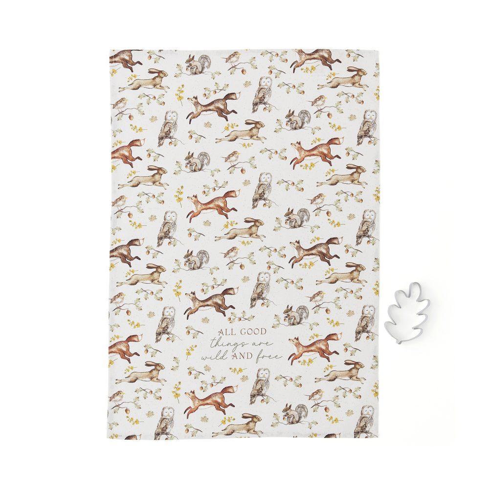 Cooksmart Forest Fable Tea Towel & Cookie Cutter Set