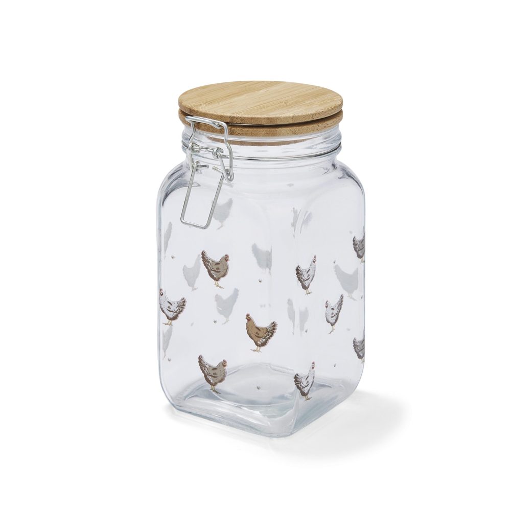 Cooksmart Farmers Kitchen Glass Jar with Bamboo Clip Top Lid