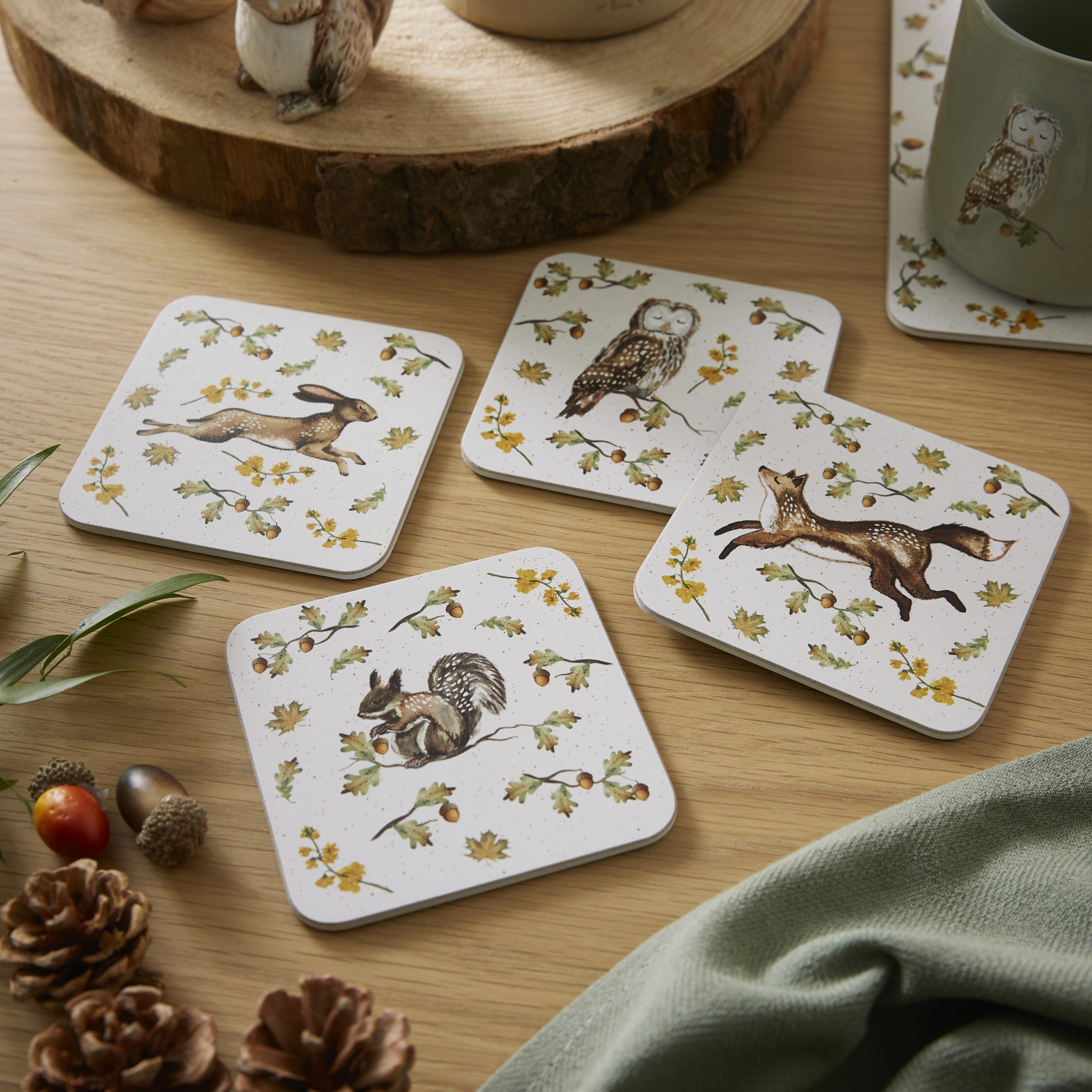 Cooksmart Forest Fable Set of 4 Coasters