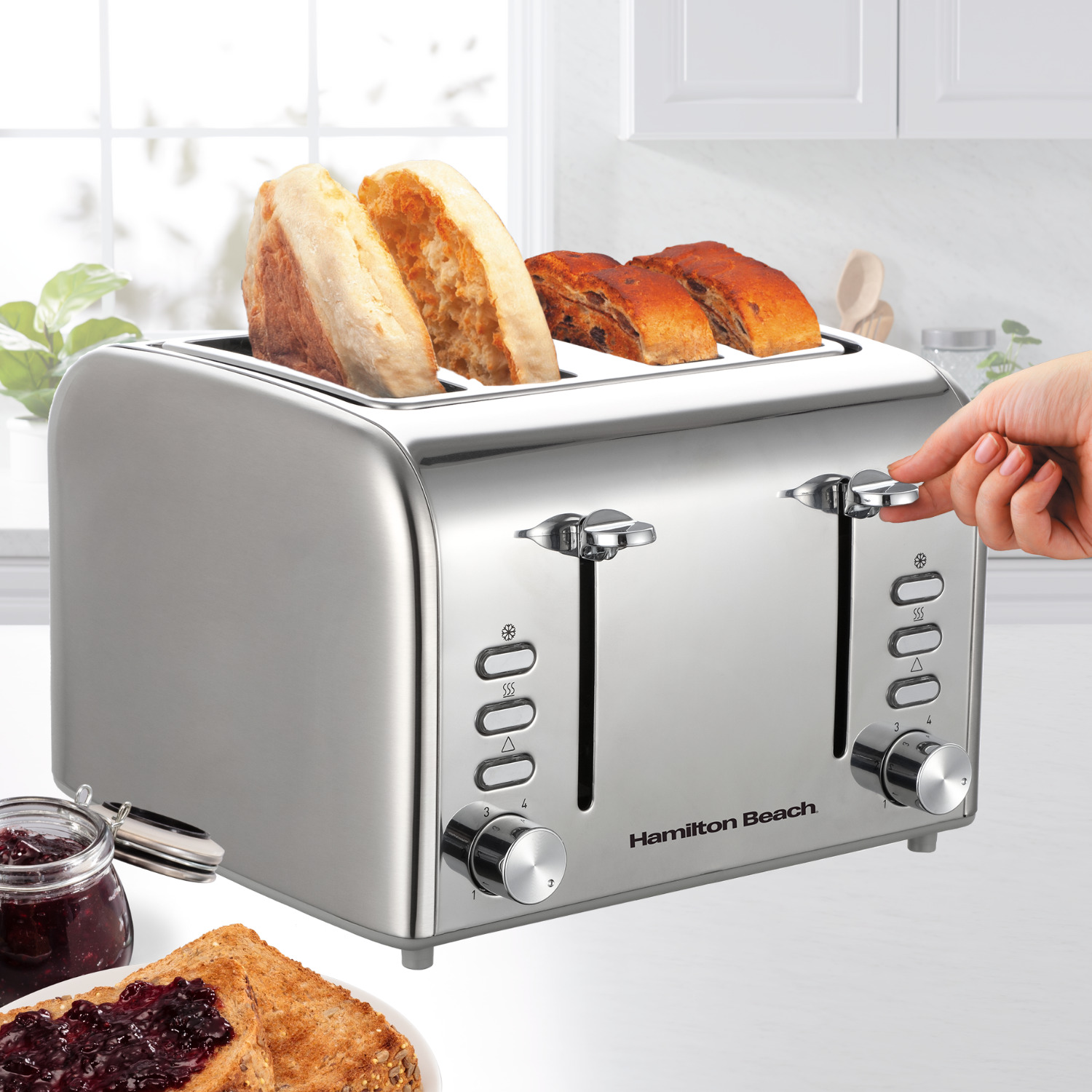 HB5729 Hamilton Beach 4 slice Toaster Stainless Steel 4 HB5729 Hamilton Beach 4 slice Toaster Stainless Steel