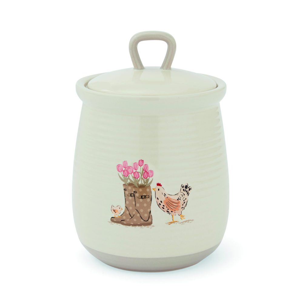 Cooksmart Hen House Lane Canister, Wellies & Hens