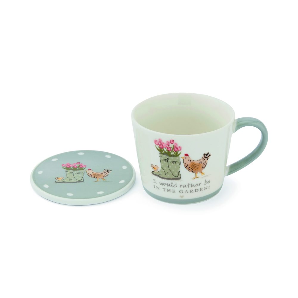 Cooksmart Hen House Lane Conical Mug & Coaster Set