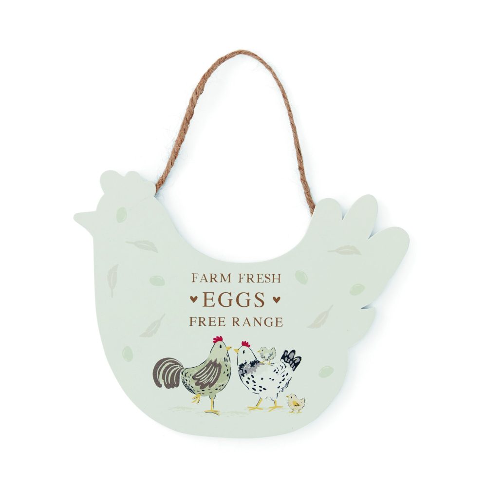 Cooksmart Hen House Lane Hen Plaque, "Farm Fresh Eggs"