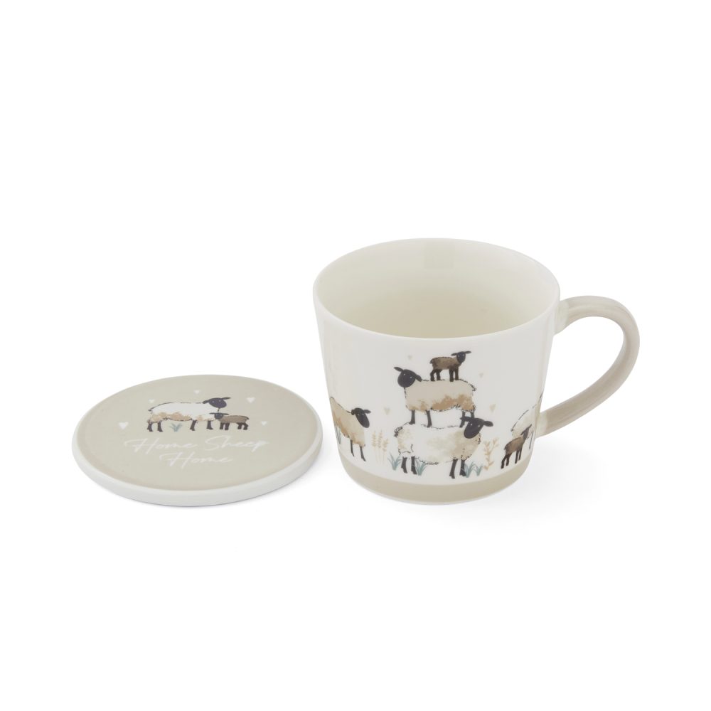 Cooksmart Highland Sheep Mug & Coaster Set