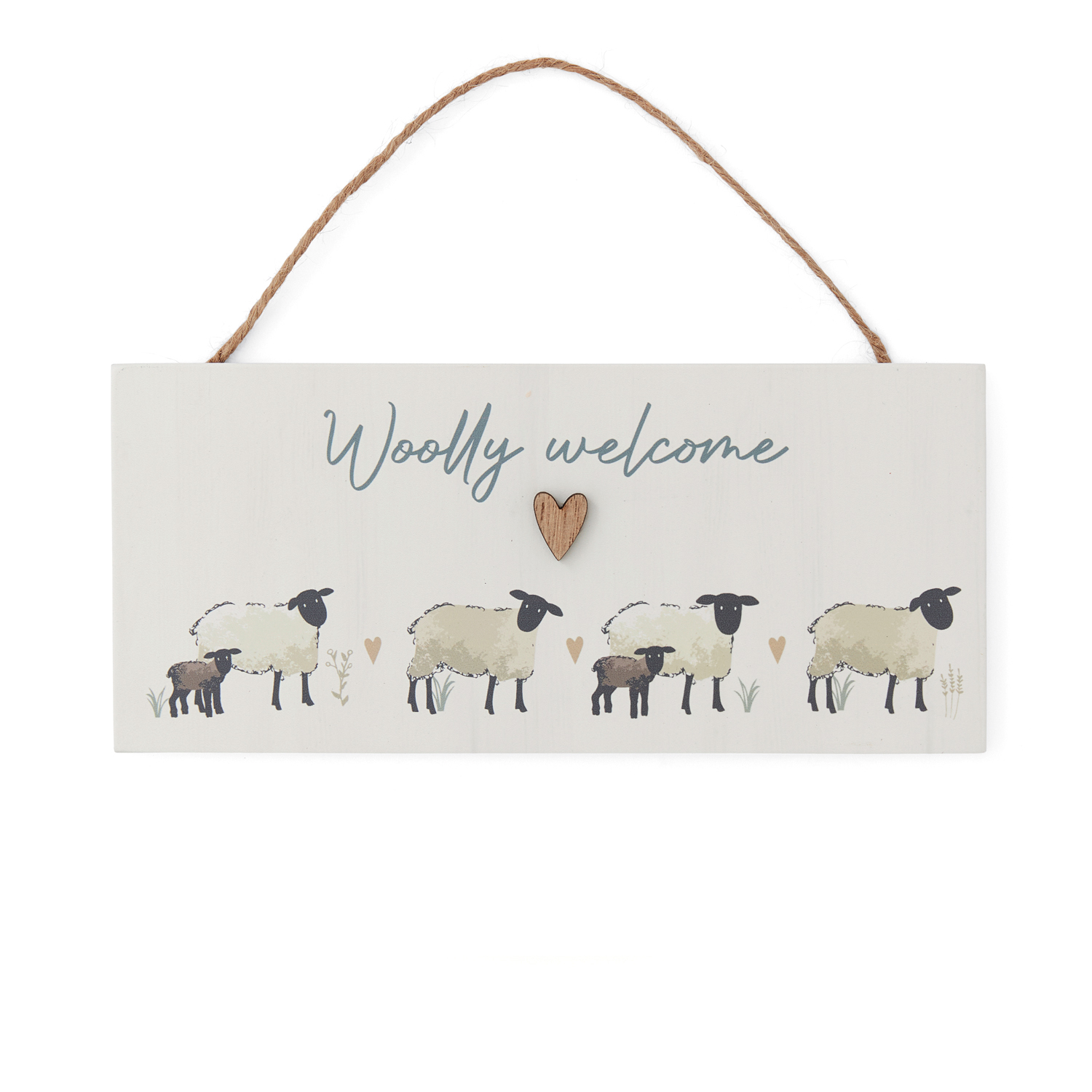 Cooksmart Highland Sheep Plaque - Rectangular "Woolly Welcome" 2736 1 Cooksmart Highland Sheep Rectangular Plaque, "Woolly Welcome"