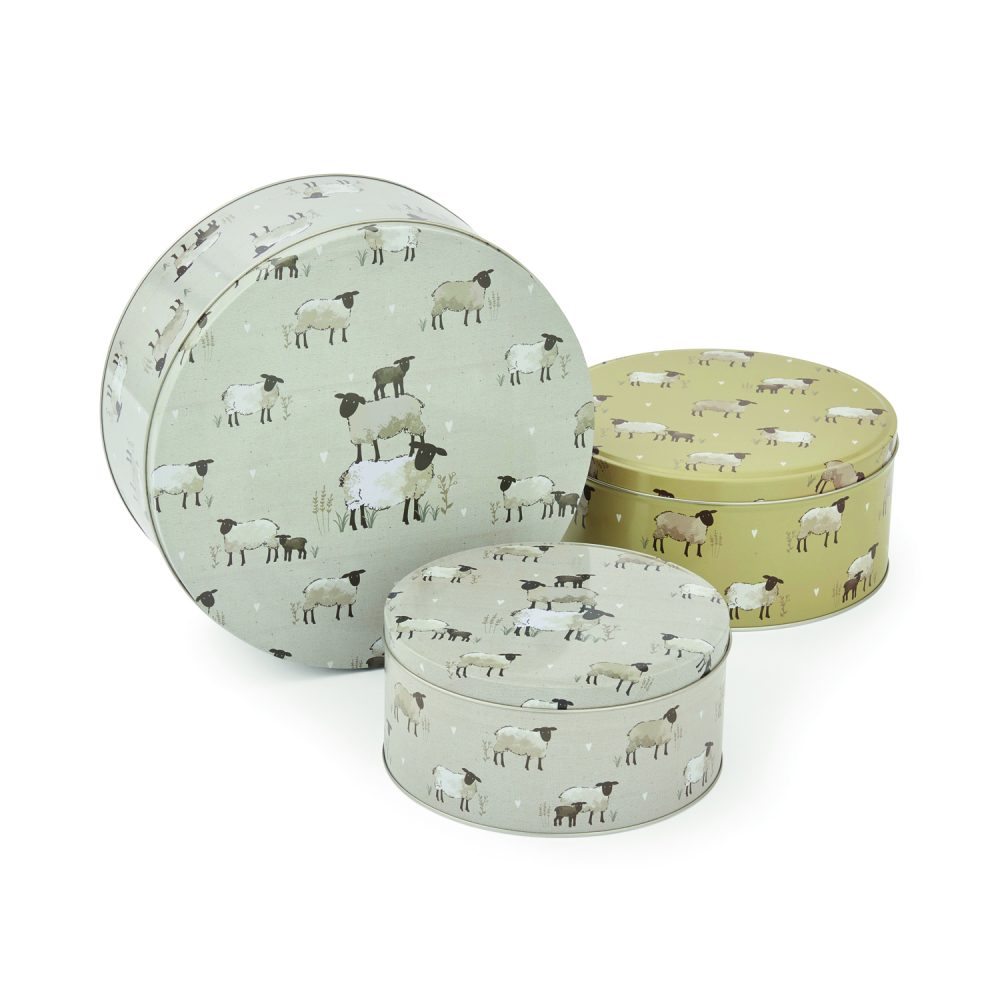 Cooksmart Highland Sheep Set of 3 Round Cake Tins
