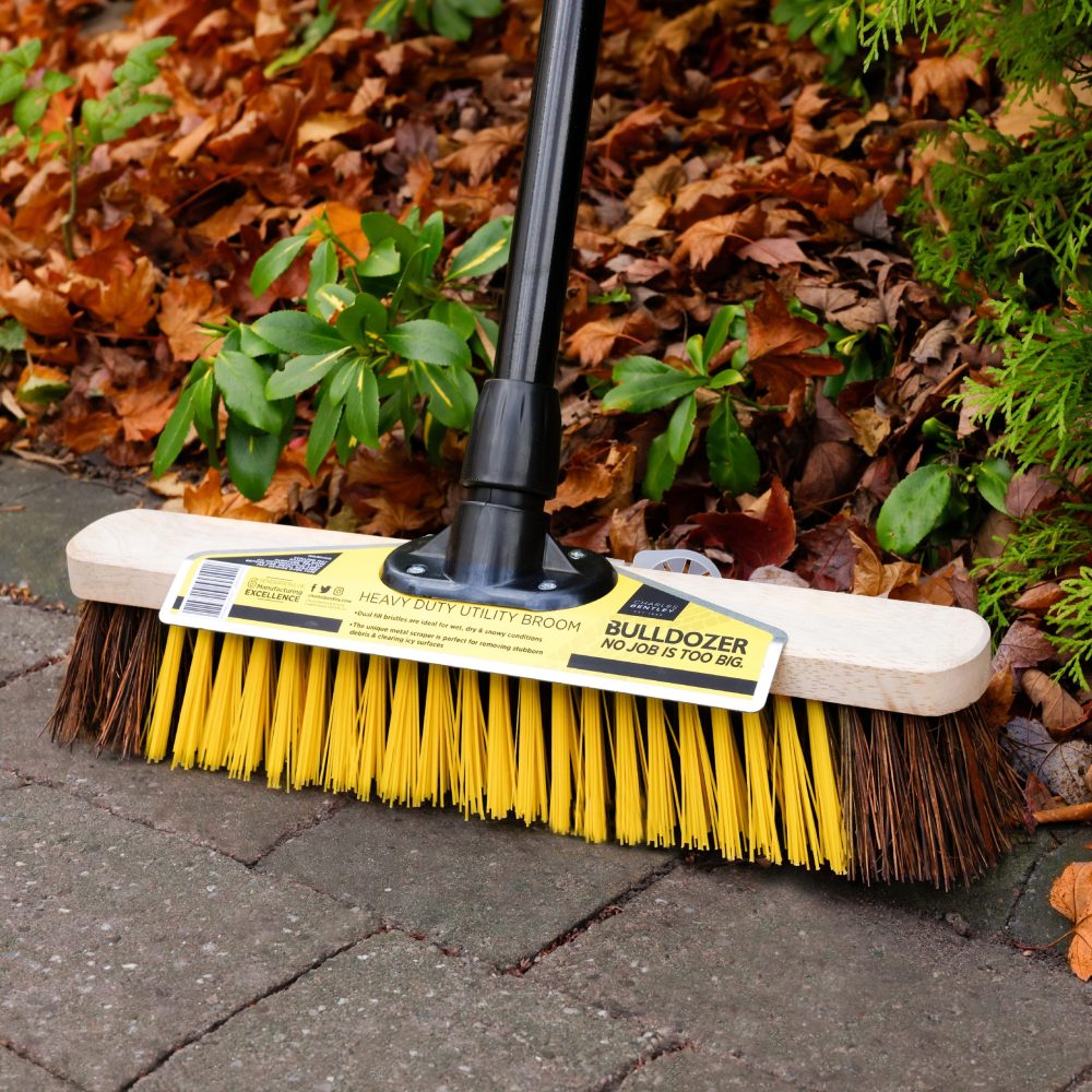 Charles Bentley Bulldozer Heavy Duty Utility Broom with Handle 15 Inch (380mm), Pack of 8
