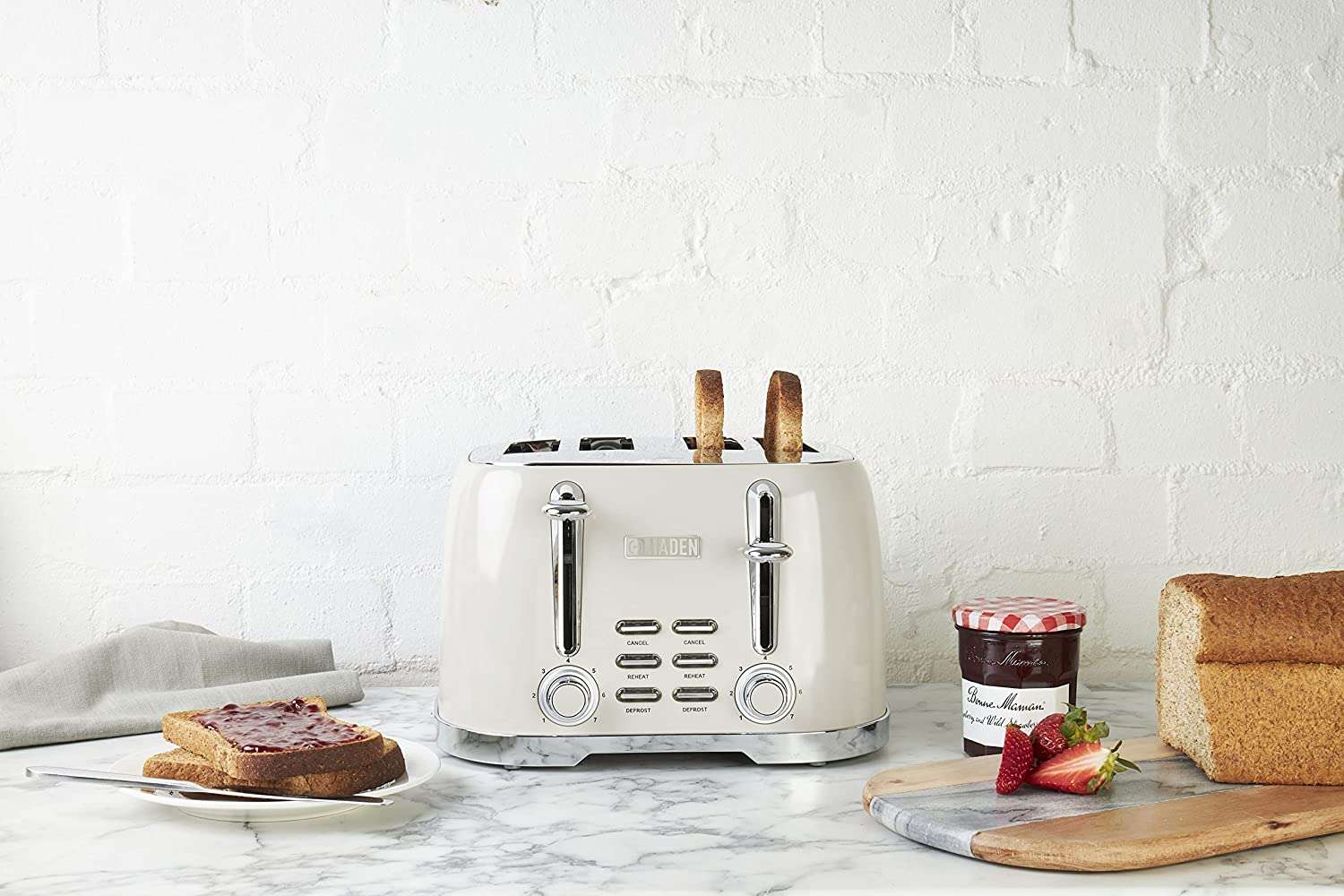 HADEN Brighton Cornish Cream 4 Slice Toaster 6 Haden Brighton 4 Slice Toaster, Cornish Cream
