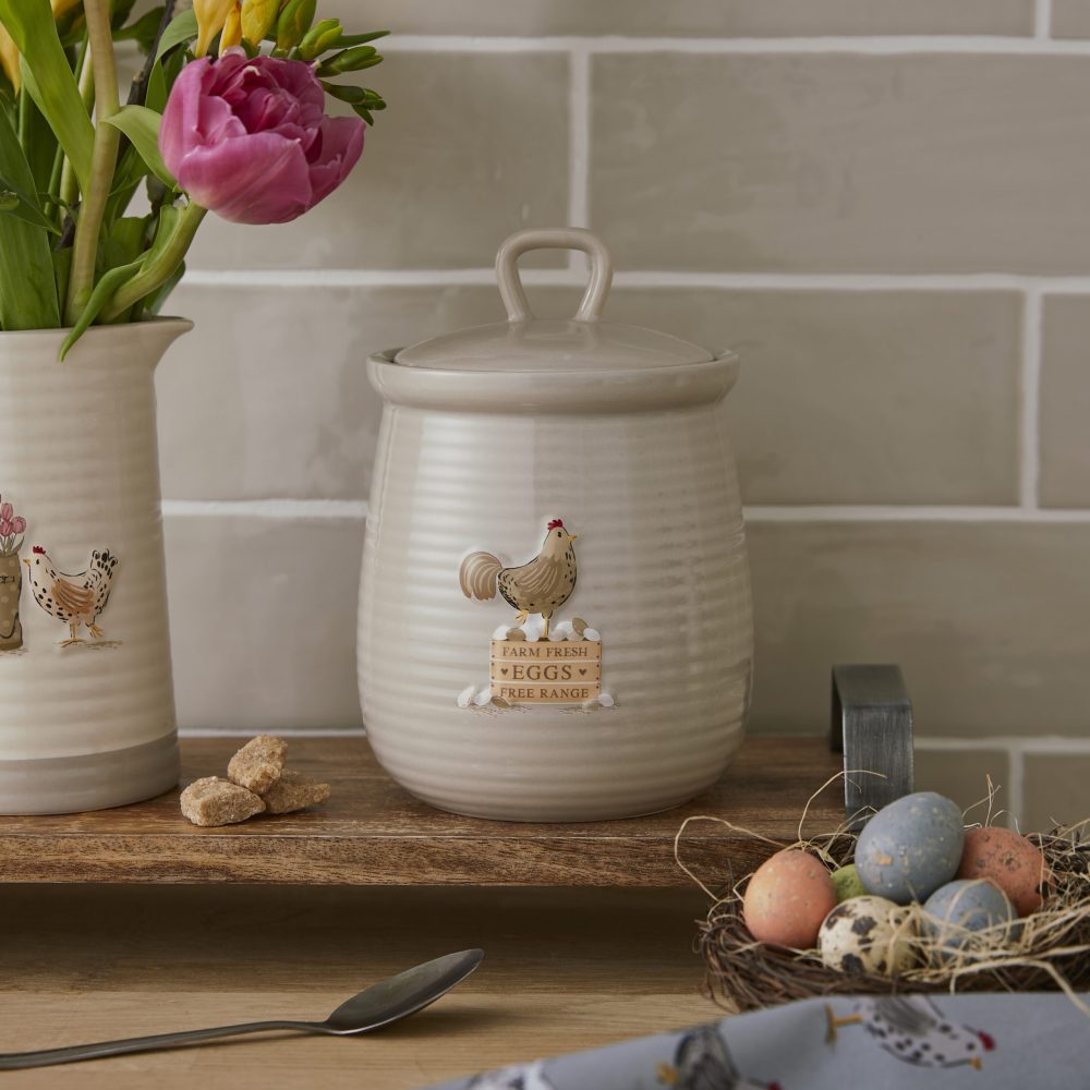 Cooksmart Hen House Lane Canister, Farm Fresh Eggs