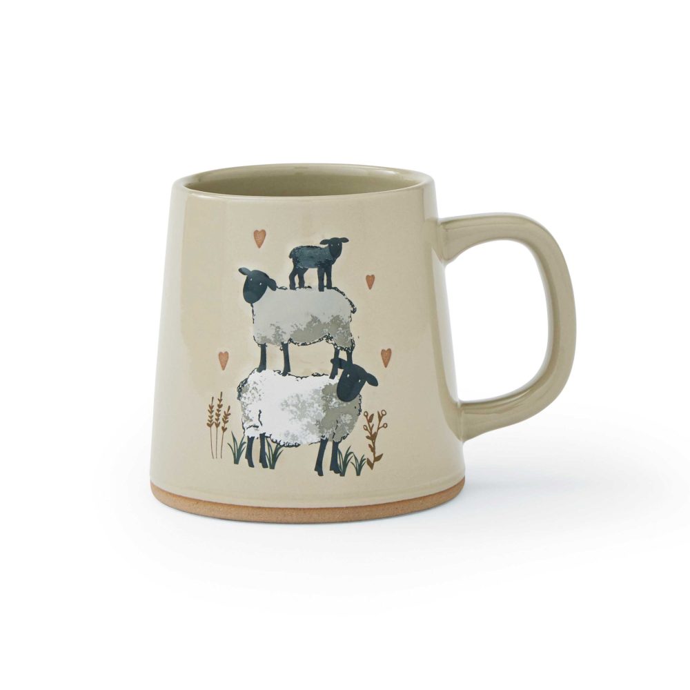 Cooksmart Highland Sheep Reverse Conical Mug, Beige