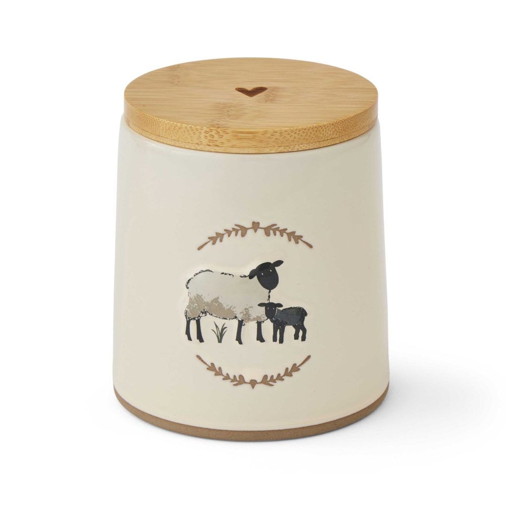 Cooksmart Highland Sheep Ceramic Canister, Cream