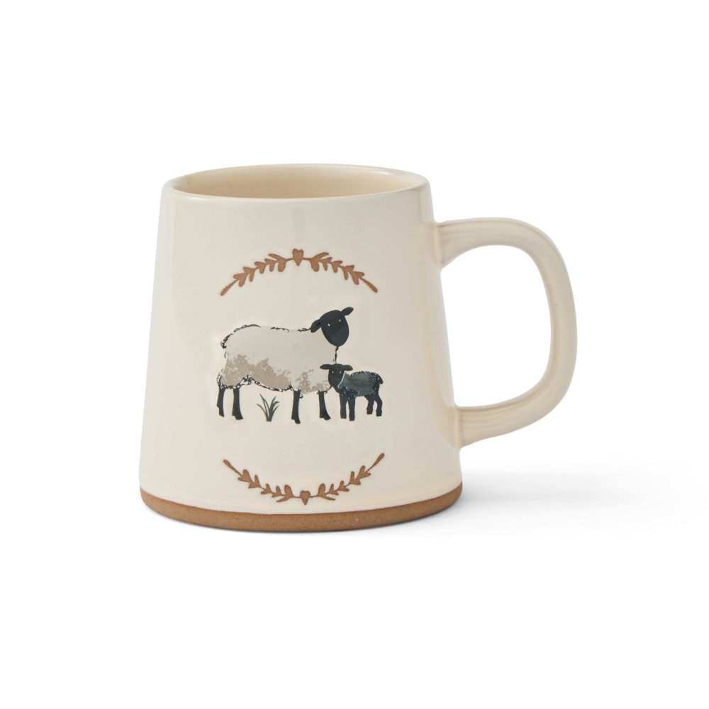 Cooksmart Highland Sheep Reverse Conical Mug, Cream