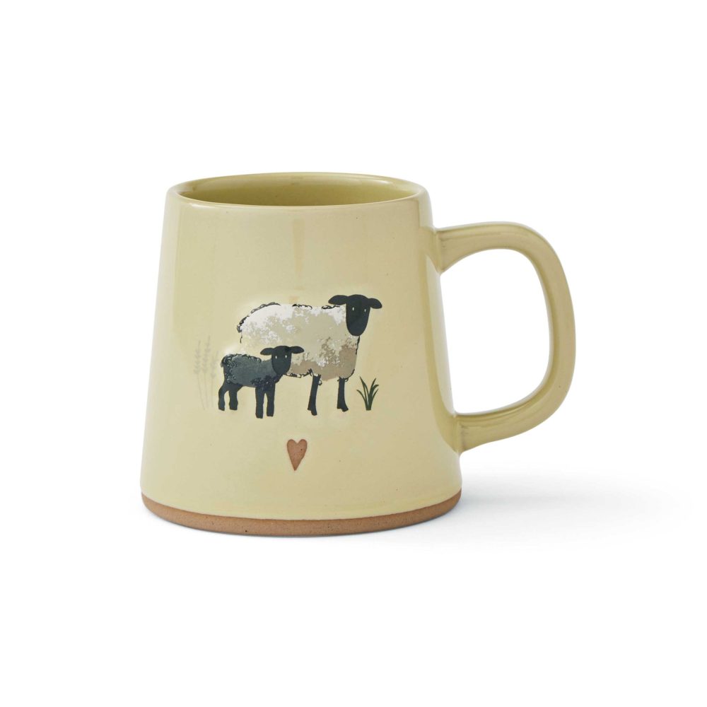 Cooksmart Highland Sheep Reverse Conical Mug, Sage