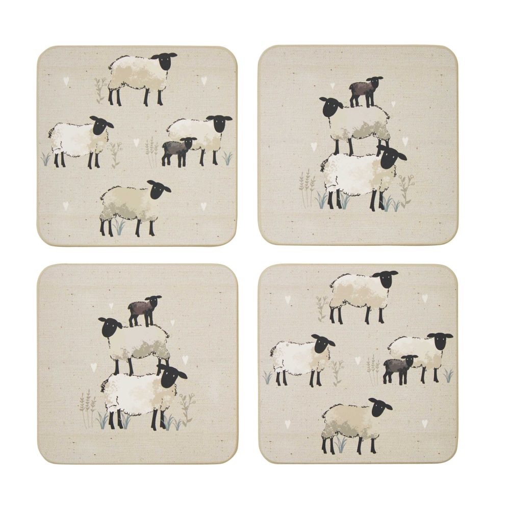 Cooksmart Highland Sheep Set of 4 Coasters