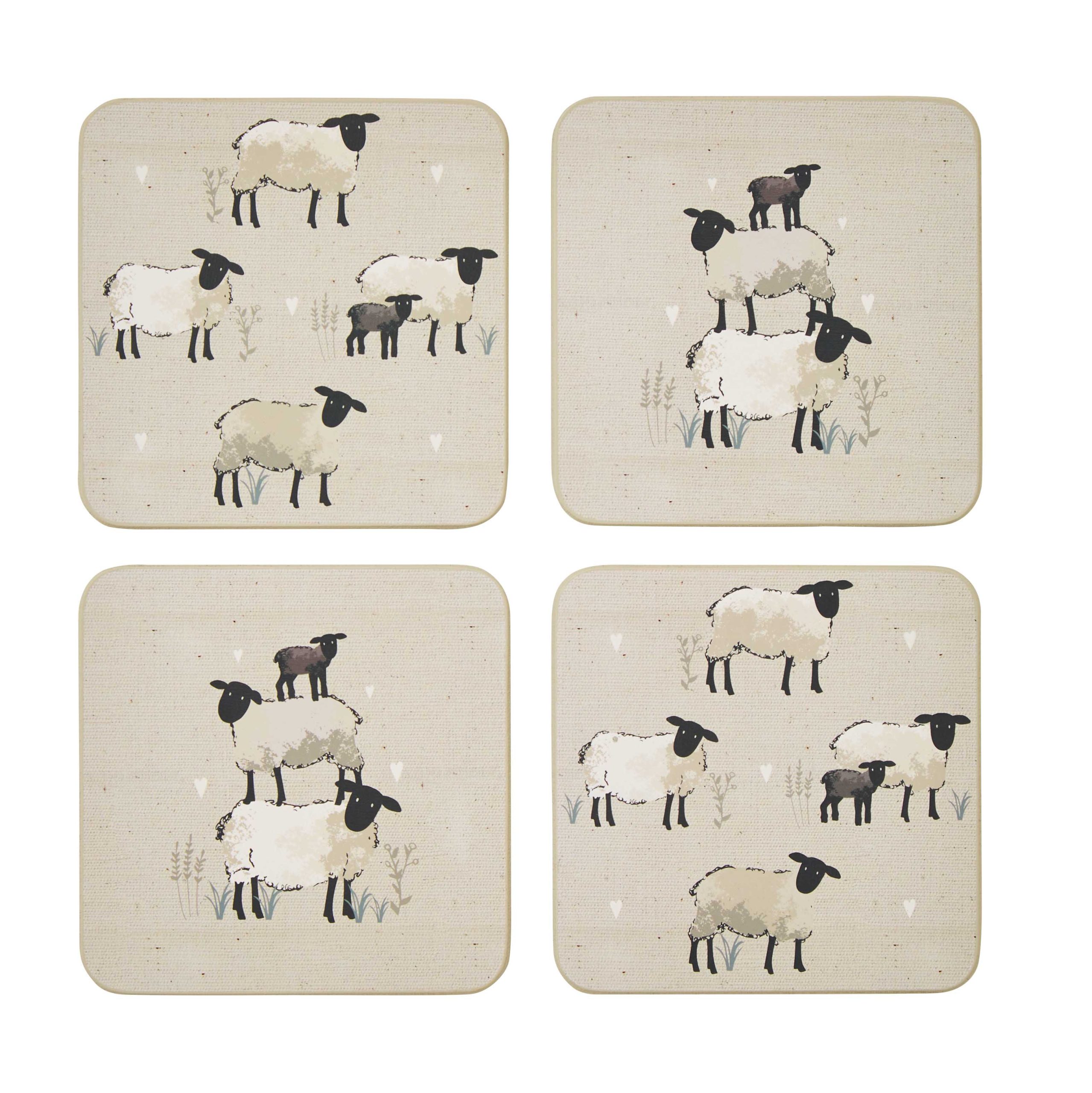 Cooksmart Highland Sheep Set of 4 Coasters 2602 1 Cooksmart Highland Sheep Set of 4 Coasters