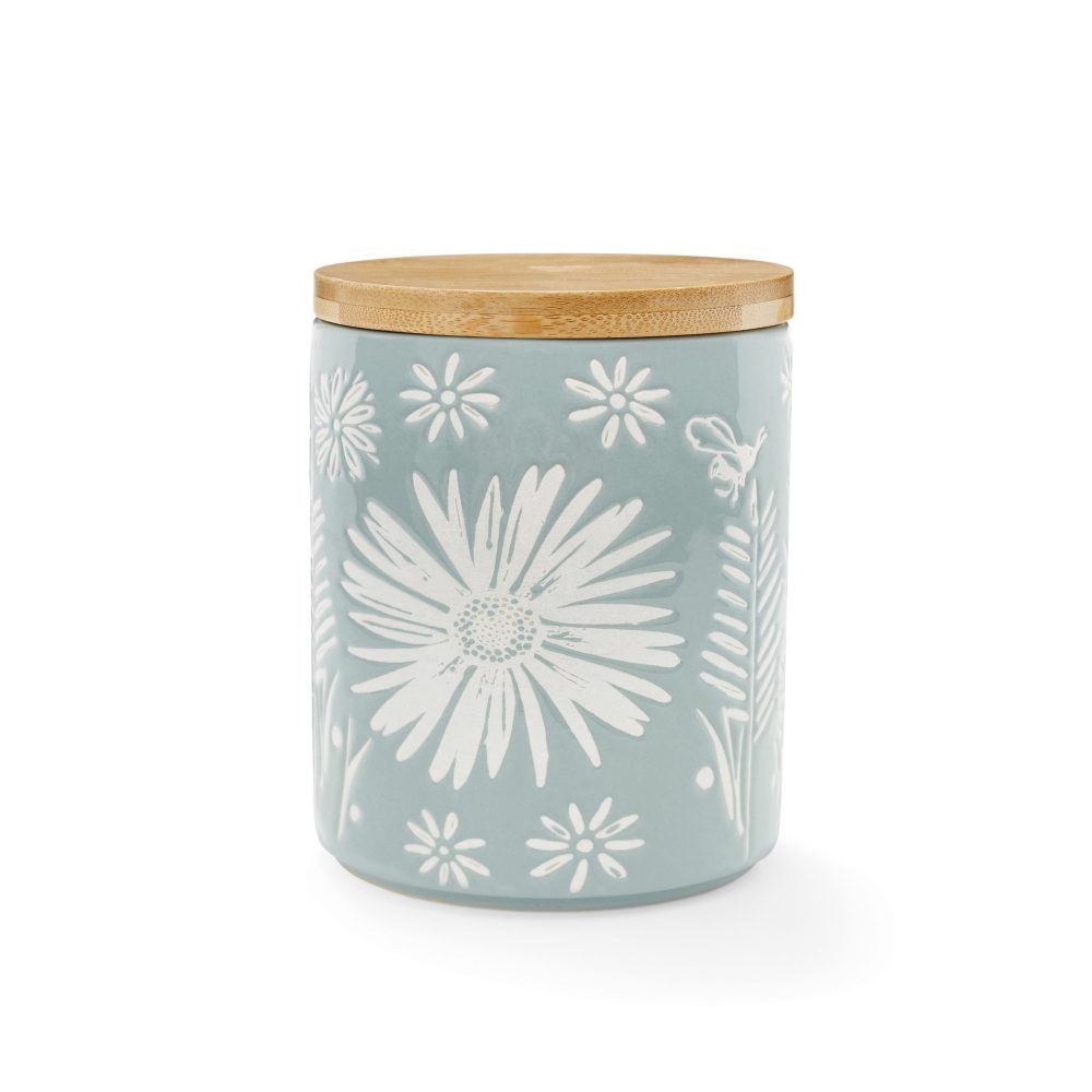 Cooksmart Homestead Ceramic Canister, Grey Blue