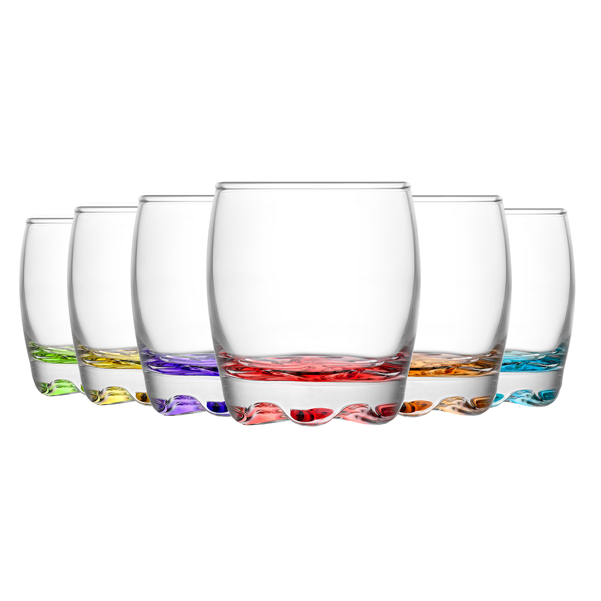 Rinkit Adora Coloured Shot Glass - 80ml 1 LAV Adora Coloured Base Shot Glass 80ml, Box of 6