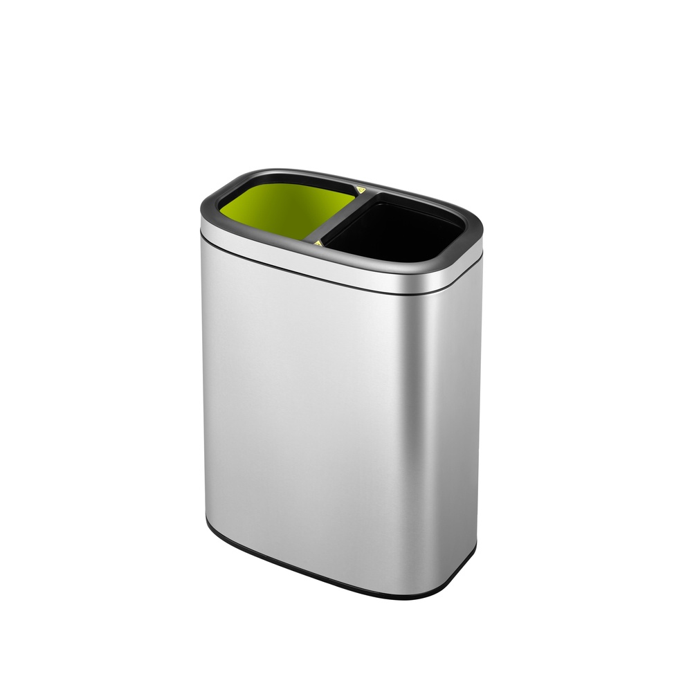 EKO Oli Cube Recycling Bin 5L+5L, Stainless Steel