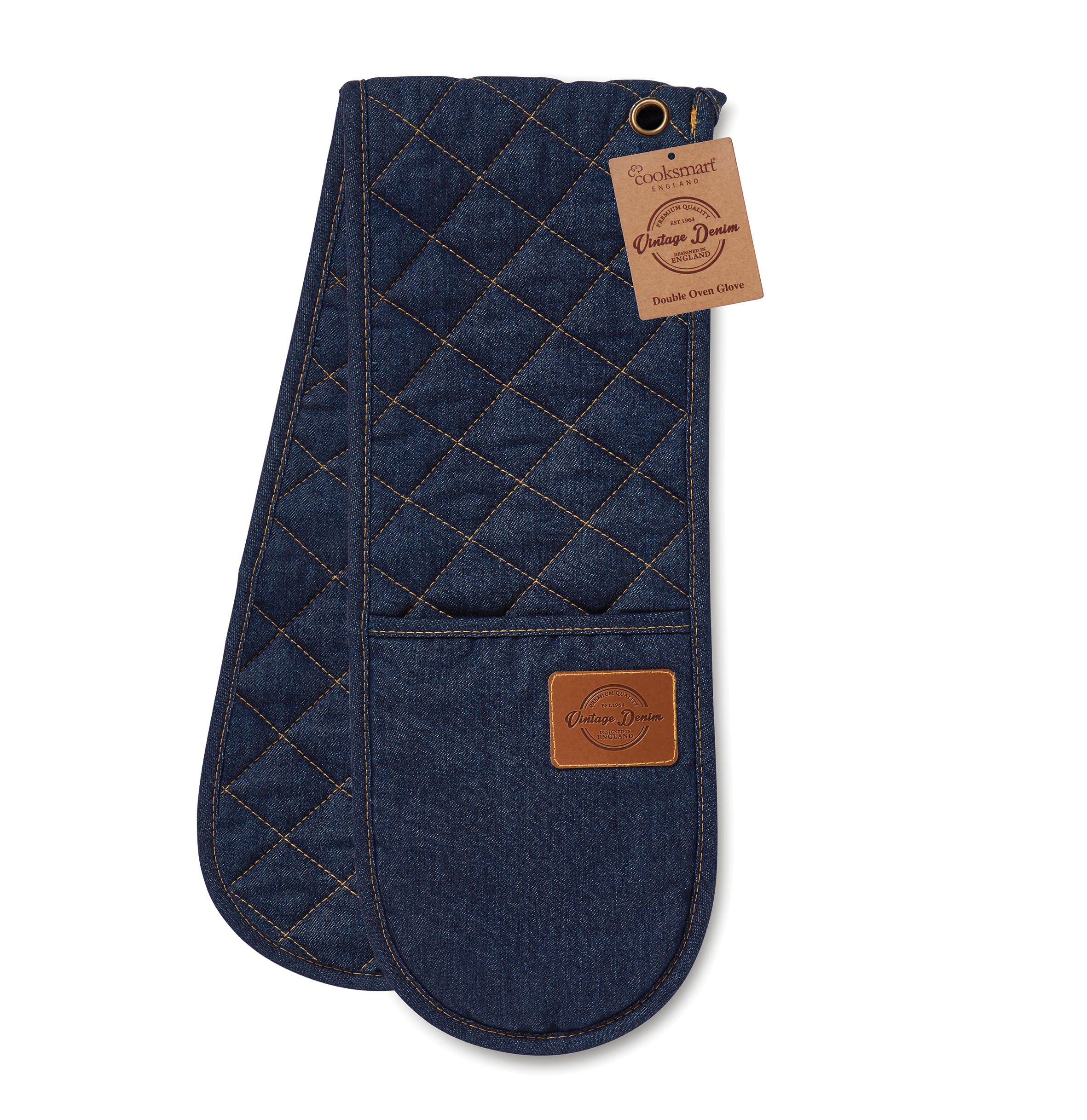 Cooksmart Oxford Denim Double Oven Glove 9914 1 Cooksmart Oxford Denim Double Oven Glove
