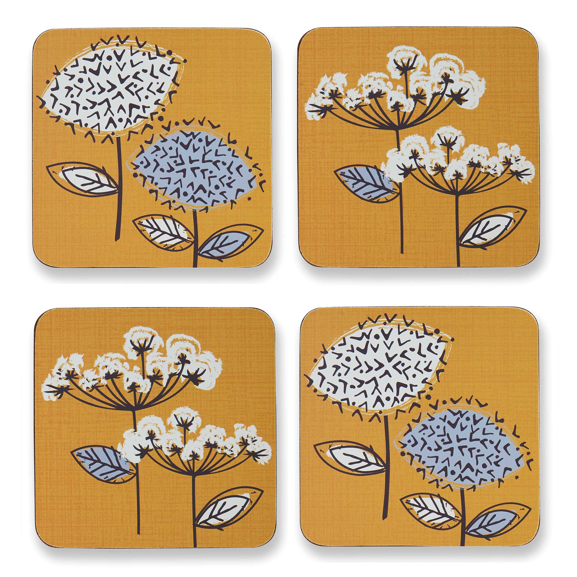 Cooksmart Retro Meadow Set of 4 Coasters
