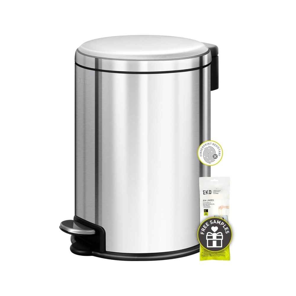 EKO Serene Pedal Bin 3L, Stainless Steel