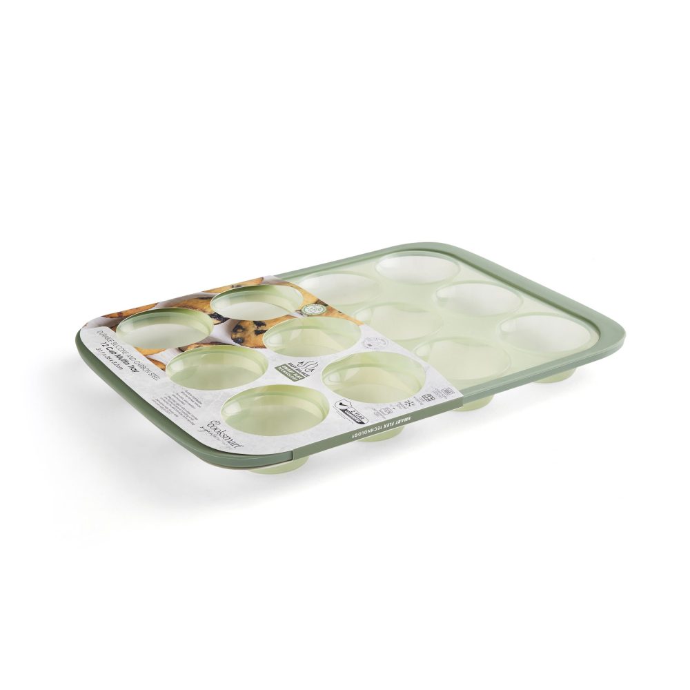 Cooksmart Smart Flex 12 Cup Muffin Tray, Green