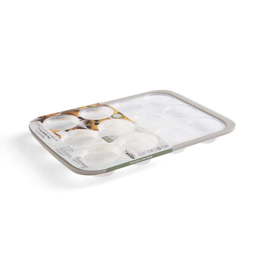 Cooksmart Smart Flex 12 Cup Muffin Tray, Grey