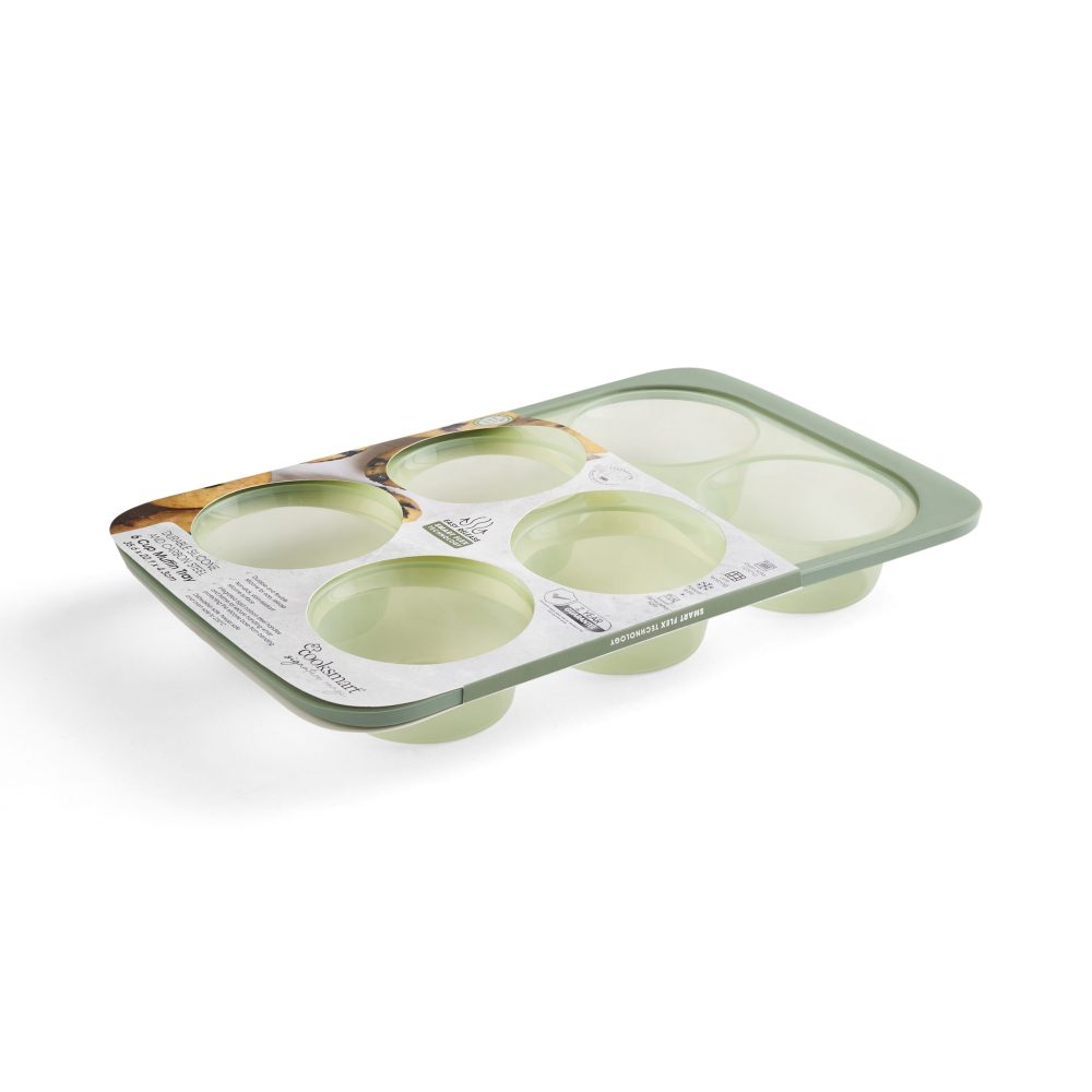 Cooksmart Smart Flex 6 Cup Muffin Tray, Green