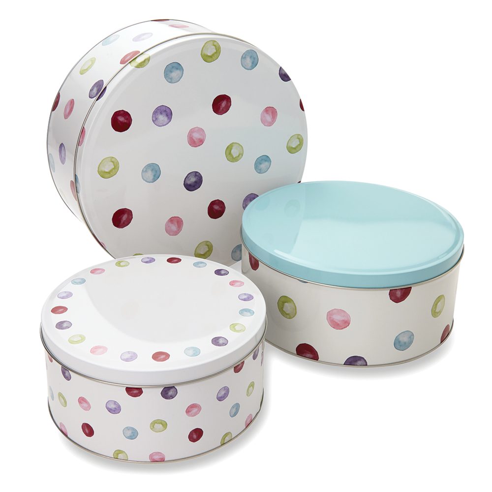 Cooksmart Spotty Dotty Set of 3 Round Cake Tins
