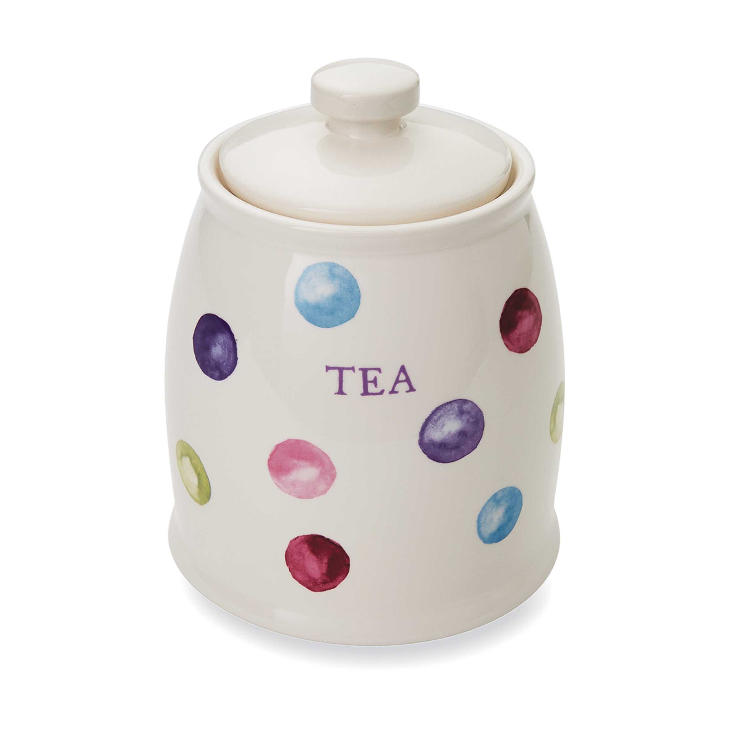 Cooksmart Spotty Dotty Ceramic Tea Canister 1331 1 Cooksmart Spotty Dotty Ceramic Tea Canister