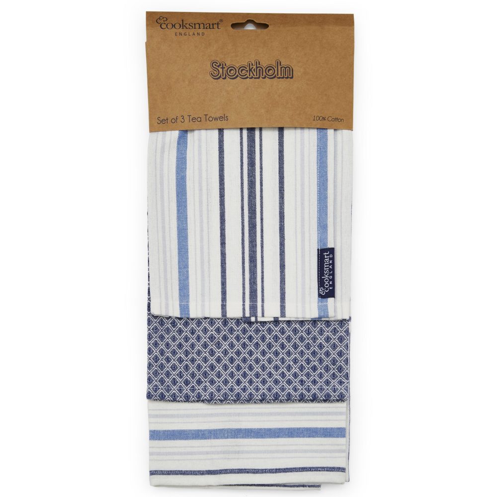Cooksmart Stockholm 3 Pack Tea Towel