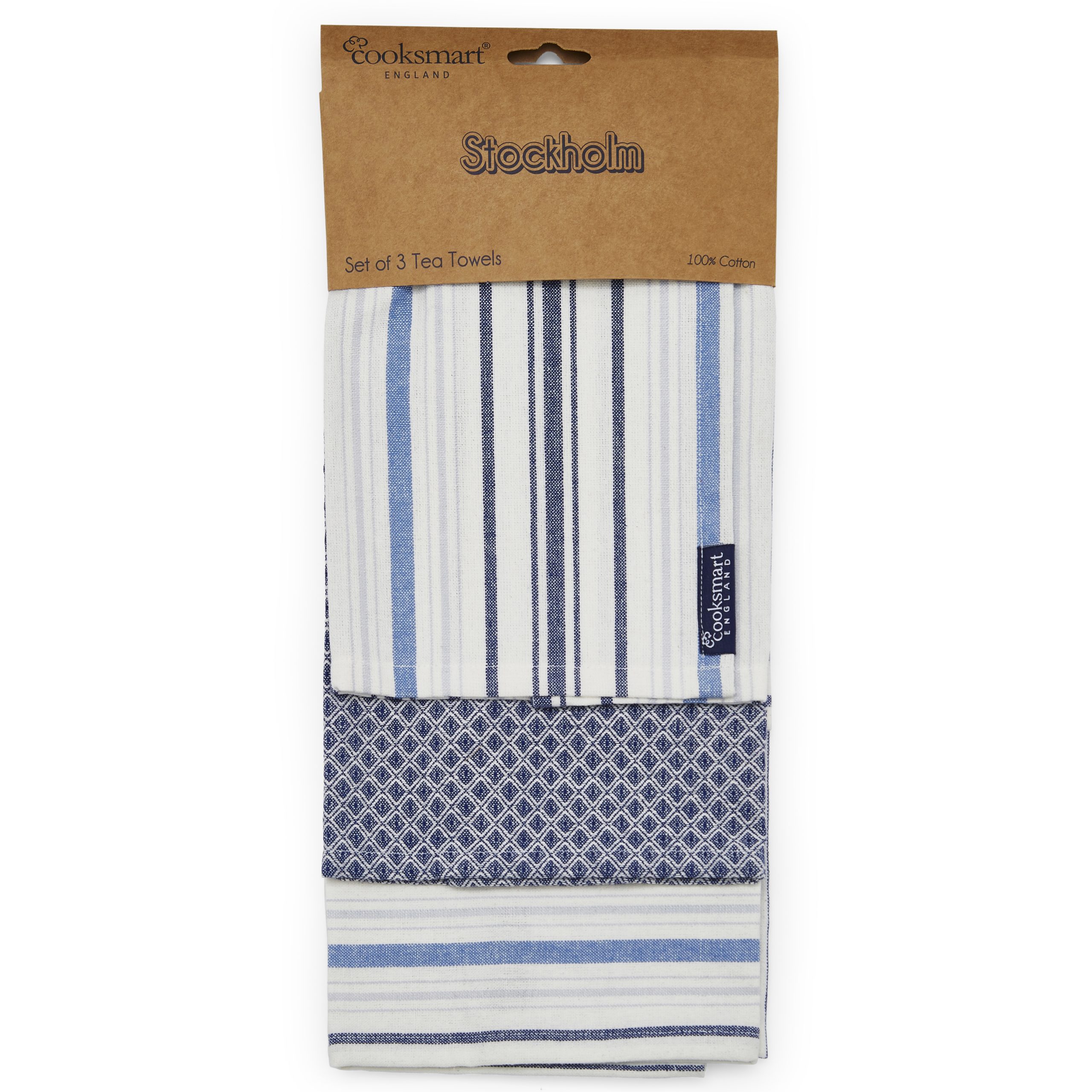 Cooksmart Stockholm 3 Pack Tea Towel 2363 1 Cooksmart Stockholm 3 Pack Tea Towel