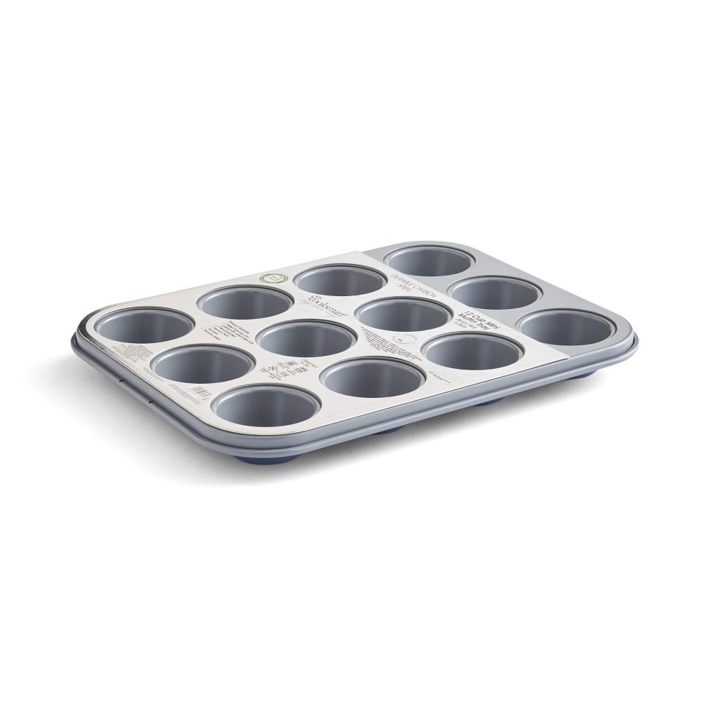 Cooksmart Two Tone 12 Cup Mini Muffin Tray, Blue