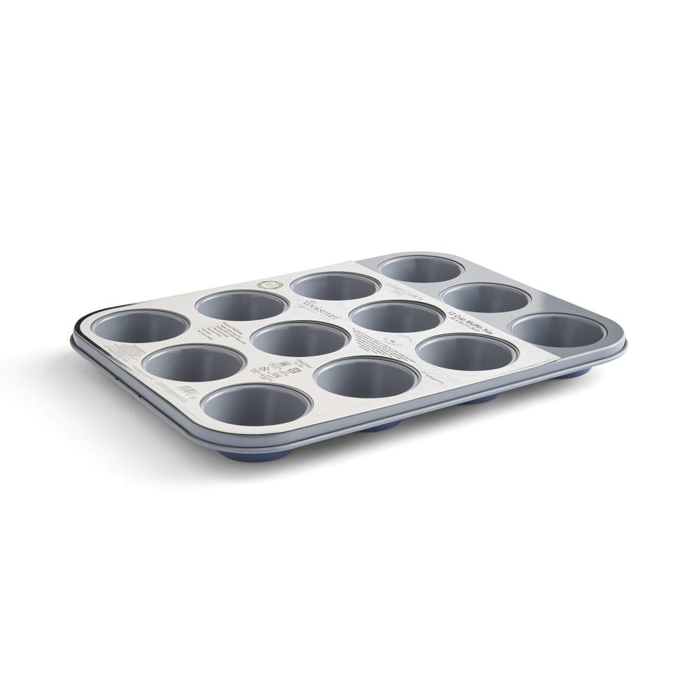 Cooksmart Two Tone 12 Cup Muffin Tray, Blue