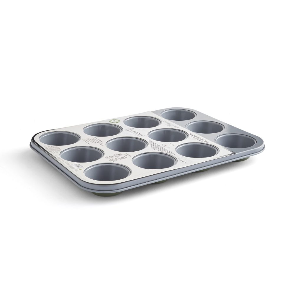 Cooksmart Two Tone 12 Cup Muffin Tray, Green
