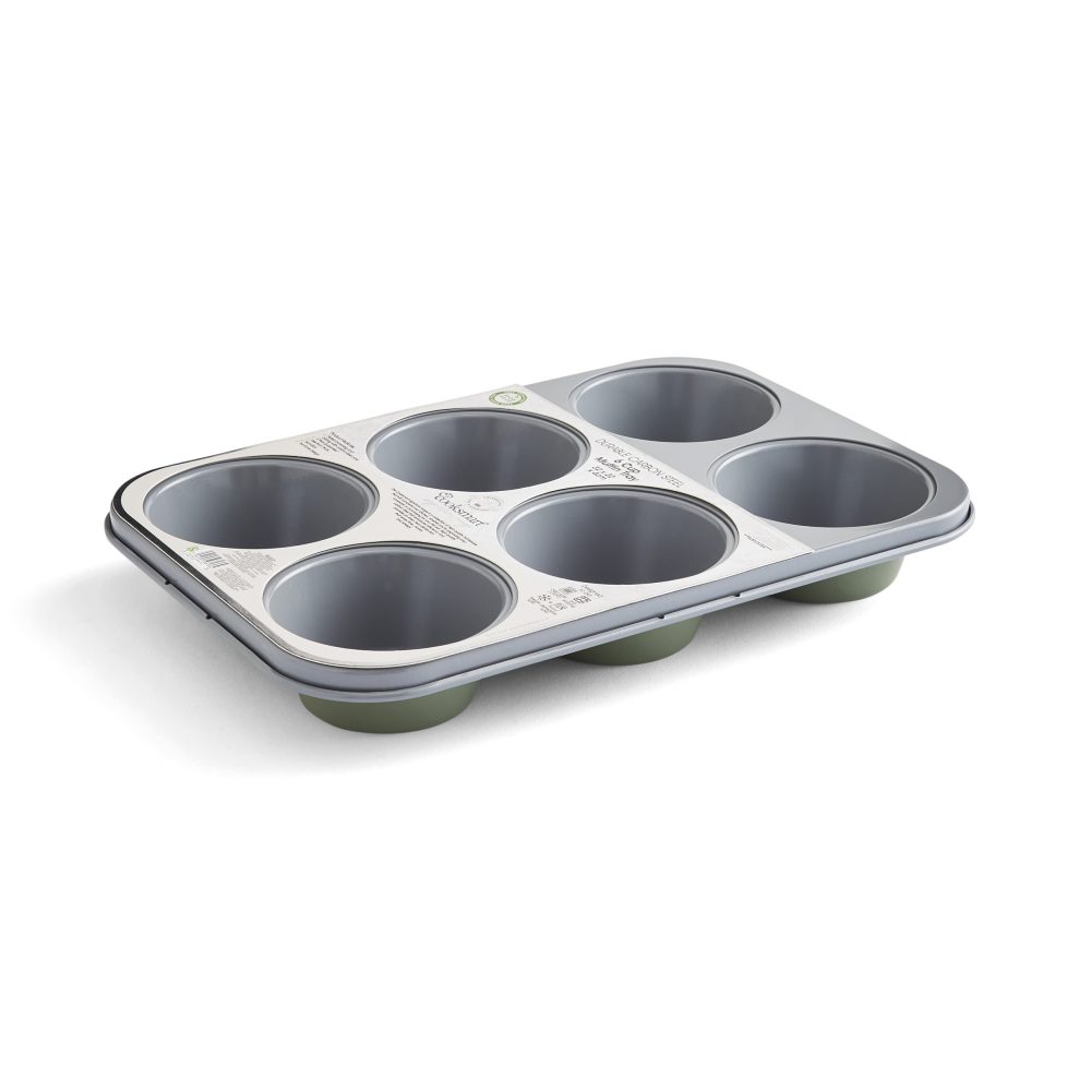 Cooksmart Two Tone 6 Cup Muffin Tray, Green