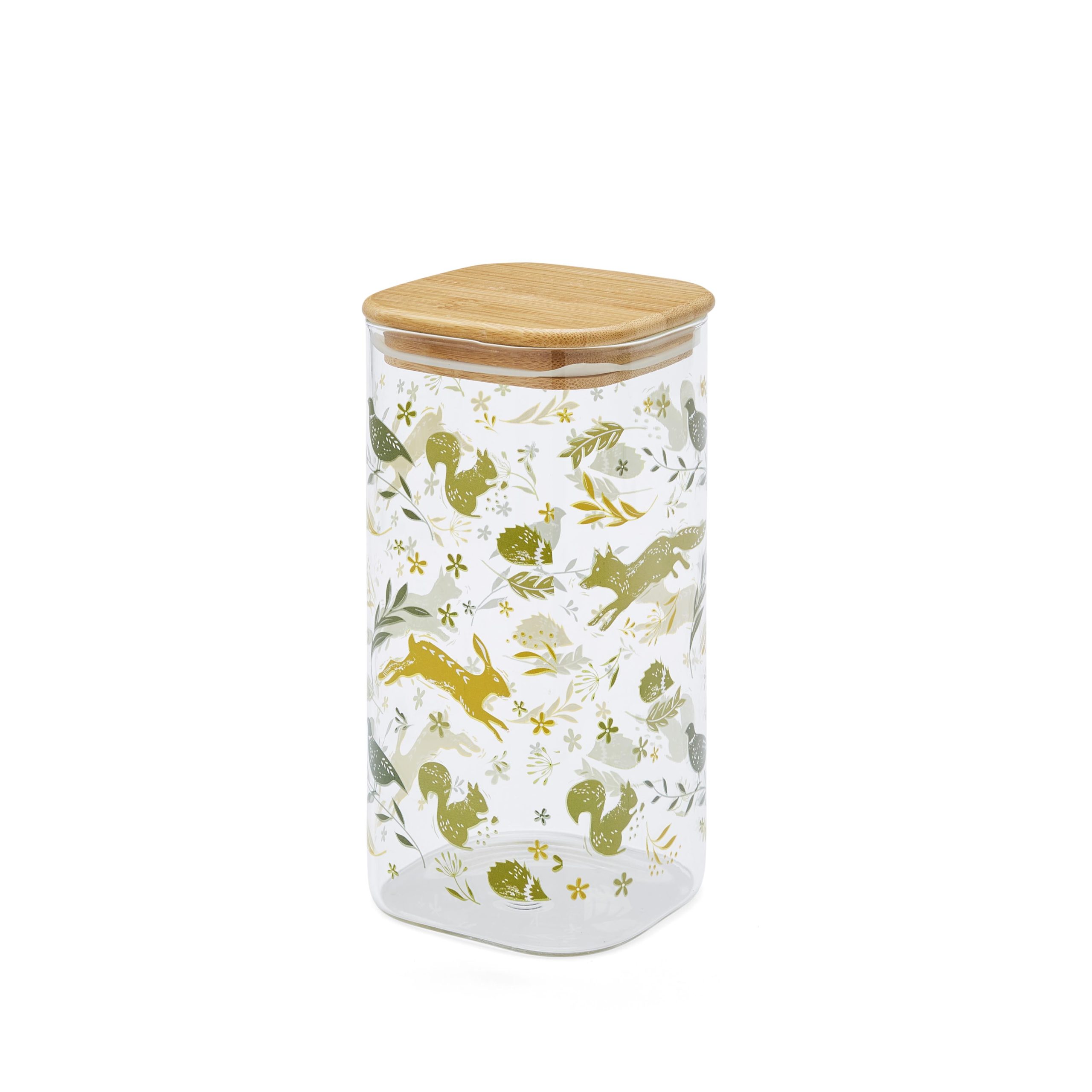 Cooksmart Woodland 1 Cooksmart Woodland 1.5L Glass Jar with Push Bamboo Lid