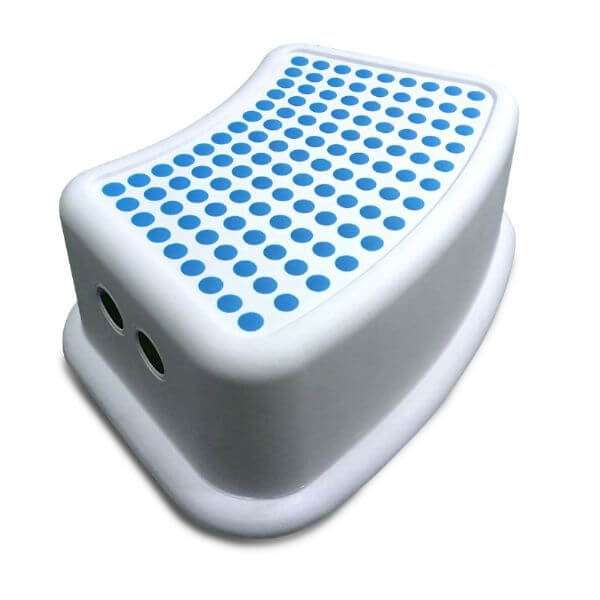 Addis Bathroom Step Stool, Teal/White