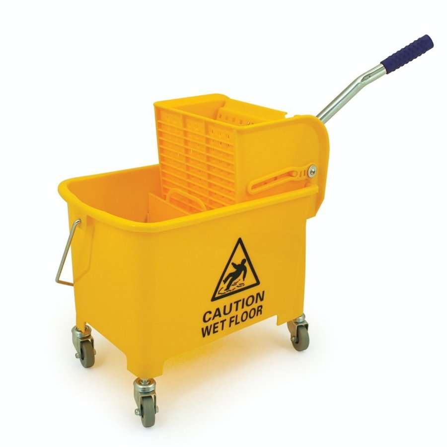 Charles Bentley 20 Litre Mobile Mopping Unit with Wringer, Yellow